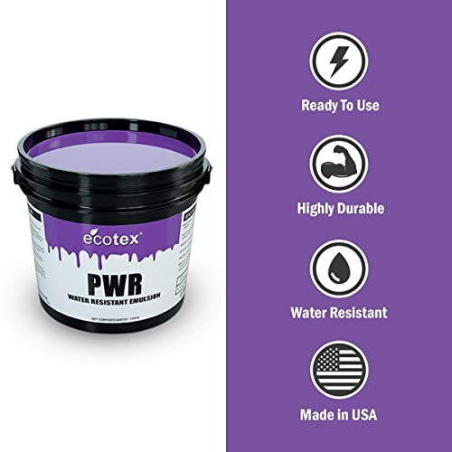 Ecotex® PWR Screen Printing Emulsion - Plastisol & Water Based Ink, 1 Gl | Premixed And Pre-Sensitized, Water Resistant Formula - Works With LED, DIY Halogen, Or UV Exposure Units - 1 Gallon - size: 128 Fl Oz (Pack of 1)