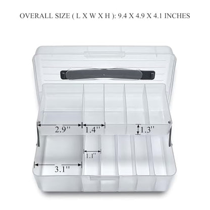 Bandage Organizer, 2 Pack | With Lid and Handle, Plastic Storage Container, For First-Aid Supplies, Holds Strips, Wraps, Swabs - size: 2 Pack