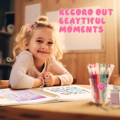 R RUCKERCO Girls DIY Diary 54 Pcs Diary Set, Toys for Ages 6 7 8 9 10 11 12 13, DIY Stationery Set, Thin Stickers and Little Girls Daily Supplies, Gifts for Teen Good Idea Choice