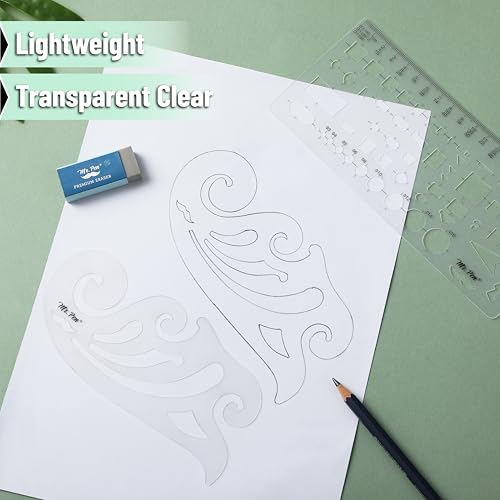 Mr. Pen- Geometric Drawing Template, 2 pcs, French Curve, Plastic Template | Shape Stencils, Geometric Stencils - style: 2 pcs