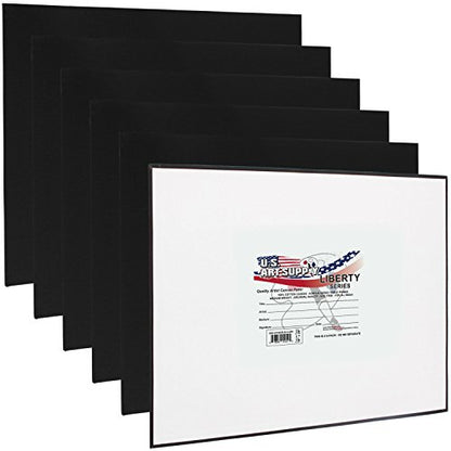 U.S. Art Supply 16 X 20 Inch Black Art Canvas Board Panels 6 Pack - 8 Ounce Heavyweight Cotton Acid Free Canvases for Painting Acrylics and Watercolor (1 Case of 6 Single Canvas Painting Panels) - size: 16" x 20"