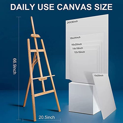 Large Canvas for Painting 16x40 Inch 4-Pack, 12.3 oz Triple Primed 100% Cotton Stretched Canvas, Blank Large Canvases for Oil Paint Acrylics Pouring & Wet Art Media - size: 16"x40"(4-Pack), style: Studio