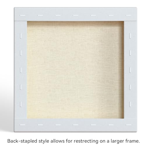 PHOENIX 12x12 Inch 2 Pack Gallery Canvas - 1.5 in Thick Square Canvases for Painting - Deep Edge 100% Cotton 11 Oz. Gesso Primed White Blank Professional Canvas Oil & Acrylic Paints - size: 12"x12", style: Gallery