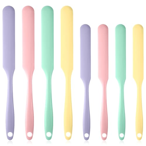 8 PCS Silicone Jar Spatula Kitchen Spatula with Long Handle for Jar