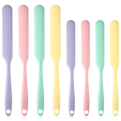 8 PCS Silicone Jar Spatula Kitchen Spatula with Long Handle for Jar