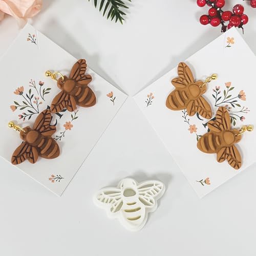 Xaekicr Bee Shape Polymer Clay Cutters Set – Clay Earring Cutters for Handmade Earrings, Clay Tools and Polymer Clay Molds for Jewelry Making - color: B color