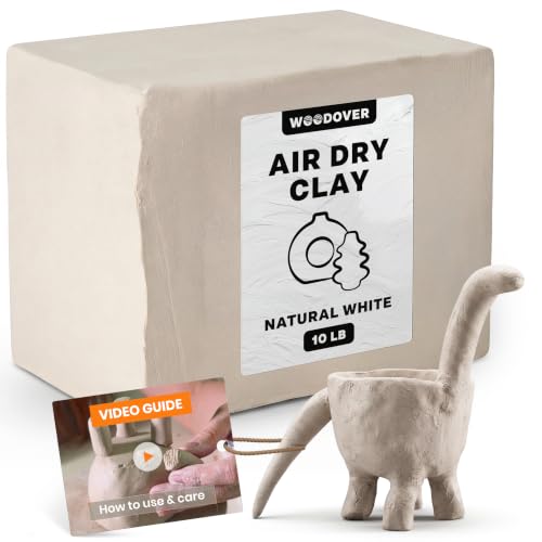 WOODOVER Premium Air Dry Clay White, 10 lb – Natural Modeling Clay for Sculpting, Pottery & DIY Crafts – Self-Hardening for Artists, Beginners and Professionals