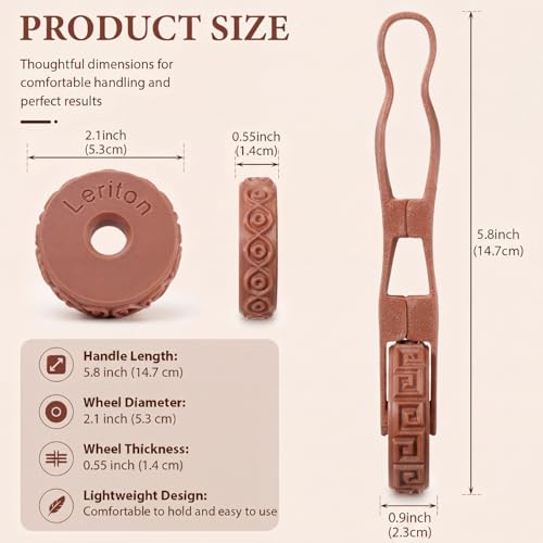 Leriton 11 Pcs Clay Texture Roller with Handle, 10 Patterns Texture Rollers for Clay, Pottery, Ceramics, 3D-Printed Polymer Tools for Home Decor DIY, Miniatures, Tabletop (Classic Style)