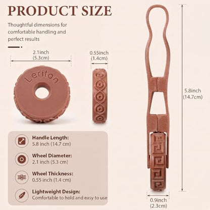 Leriton 11 Pcs Clay Texture Roller with Handle, 10 Patterns Texture Rollers for Clay, Pottery, Ceramics, 3D-Printed Polymer Tools for Home Decor DIY, Miniatures, Tabletop (Classic Style)