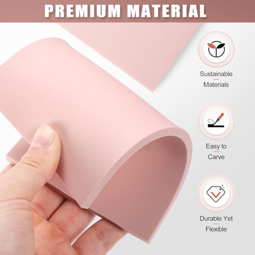Bobblebro 5 PCS 4"x6" Soft Linoleum Blocks for Printmaking & Stamp Making | Rubber Linocut Block for Stamp Carving, Relief Printing, Handcraft DIY, Journal Decoration and Daily Artistic Practice - color: 4"×6"-5PCS