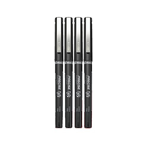 PILOT Precise V5 Stick, Extra Fine Point (0.5mm) Black Ink Pens, 4-Pack - size: 4 Count (Pack of 1), style: V5 Stick