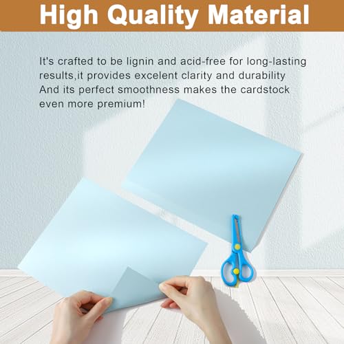 Silunkia 120 Sheets Light Blue Shimmer Cardstock 8.5 x 11 Paper 92lb | Thick Craft Paper Light Blue Card Stock for DIY Cards Making, Greeting Cards, Wedding Invitations, Menus - color: Blue, size: 120 Sheets