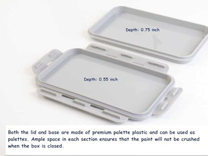 Acrylic, Oil, Gouache Stay-Wet Palette with Airtight, Anti-Leak Lid – Keeps Paints Fresh! No Sponge or Paper Sheets Needed!
