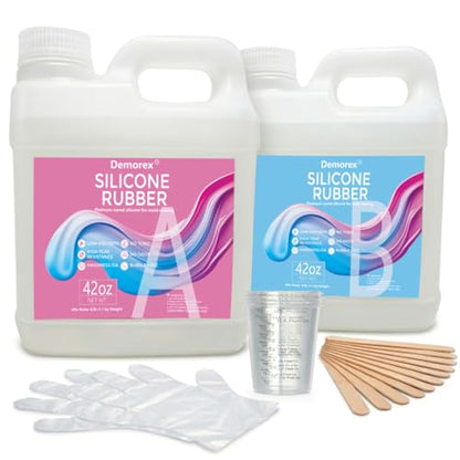 Silicone Mold Making Kit 84oz (42oz+42oz), 15A Super Elastic Liquid Silicone Rubber for Mold Maker, Fast Cure Translucent Platinum Silicone for Resin, Candle, Soap & DIY Casting Molds - size: 84 OZ-15A