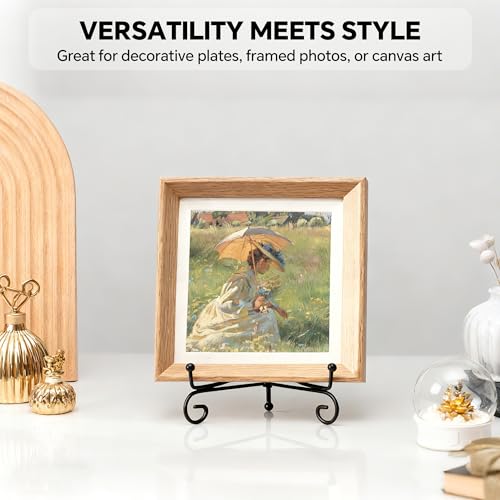 Artliving Plate Stands for Display, 6 Inch Black Iron Easel Plate Display Photo Holder Stand, Displays Picture Frames, Decorative Plates, Tablets and Art (2 pack) - size: 6 inch(2 Pack)
