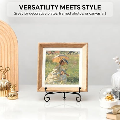 Artliving Plate Stands for Display, 6 Inch Black Iron Easel Plate Display Photo Holder Stand, Displays Picture Frames, Decorative Plates, Tablets and Art (4 pack) - size: 6 inch (4 pack)