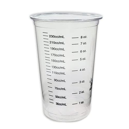 10 8oz Graduated Clear Plastic (PET) Cups and 10 6" Wood Stir Sticks for Mixing Paint, Stain, Epoxy, Resin by NetSellsIt 8 oz Disposable