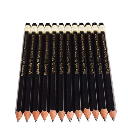 Tombow 51523 MONO Drawing Pencil Set, Assorted Degrees, 12-Pack. Professional Quality Graphite Pencil Set with Eraser and Sharpener
