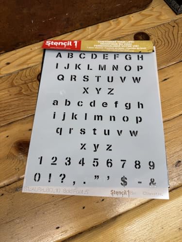Bold Font Letter Stencils 1/2" - Letters & Numbers - Uppercase & Lowercase Alphabet - Painting, Drawing, Wood, Vinyl & Crafts 8.5” x 11”