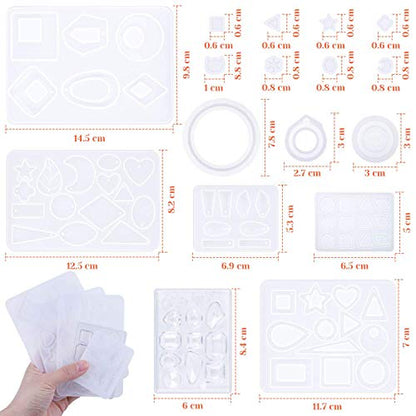 Resin Molds for Jewelry, Paxcoo 678pcs Earring Making Kit with 28pcs Epoxy Molds and 650pcs Earring Hooks, Jump Rings for Pendants, Resin Crafts, DIY Earring