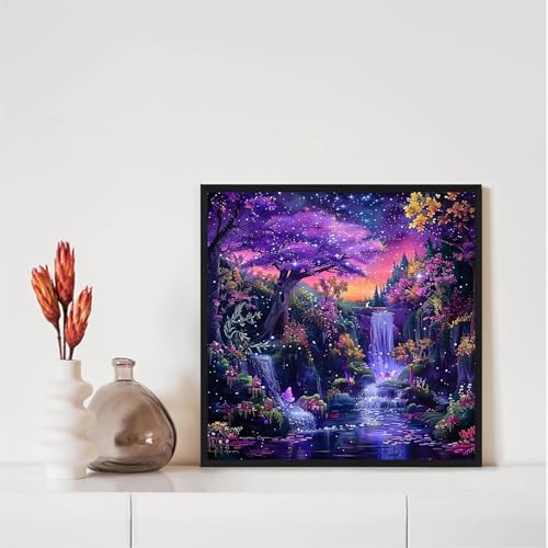 Waterfall Landscape Diamond Art Kits for Adults, DIY Diamond Painting Kits - color: QY154