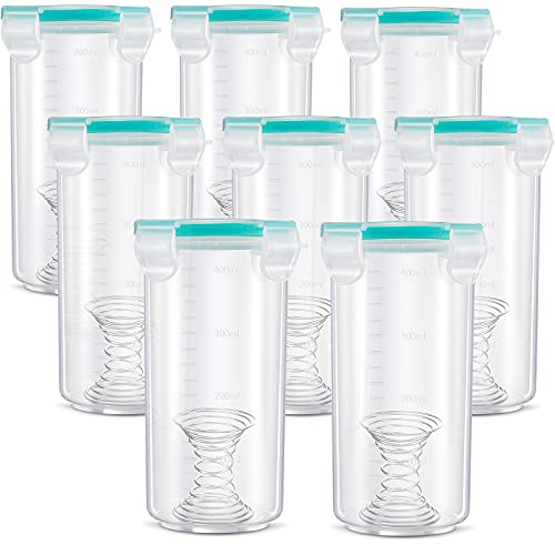 Touch up Paint Container Touch up Cups Paint Storage Cups with Lids Storage Containers Airtight Container with Stainless Steel Mixing Ball for Repainting Leftover, 13 oz(8 Pieces)
