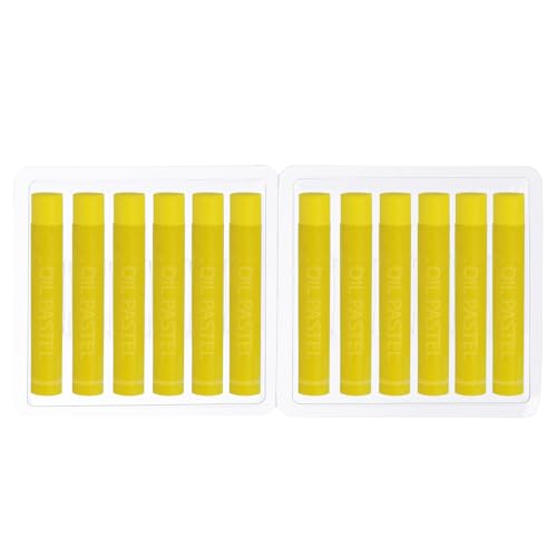 PATIKIL Lemon Yellow Oil Pastels, 12Pcs Soft Oil Crayons Creamy Pastels Stick Art Supplies for Art Painting Drawing Blending Graffiti for Artists Beginners - color: Lemon Yellow