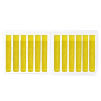 PATIKIL Lemon Yellow Oil Pastels, 12Pcs Soft Oil Crayons Creamy Pastels Stick Art Supplies for Art Painting Drawing Blending Graffiti for Artists Beginners - color: Lemon Yellow