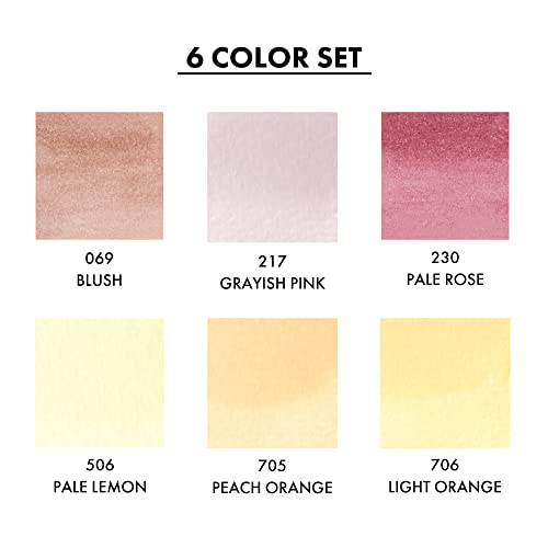 ZIG CLEAN COLOR REAL BRUSH 6 Color set (6 Pale Colors set I) - style: 6 Pale Colors set I
