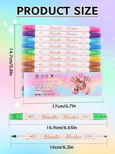 12 Colors 3D Nail Art Pens Set Kalolary Double-headed Nail Point - color: P