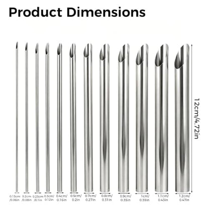 Penitue 12pcs Clay Hole Punch Clay Sculpting Tools for Pottery | Stainless Steel Silver Circular Pottery Hole Cutters Multi-Size Hand Sculpture Cutting Tool for Drilling Carving Ceramics
