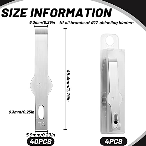 40 Pack Craft Knife Blades, #17 Hobby Knife Replacement Blades, High Carbon Steel Precision Blade Refills for Scrapbooking, Cutting, Carving, Chiseling, Stencil, DIY Art Projects