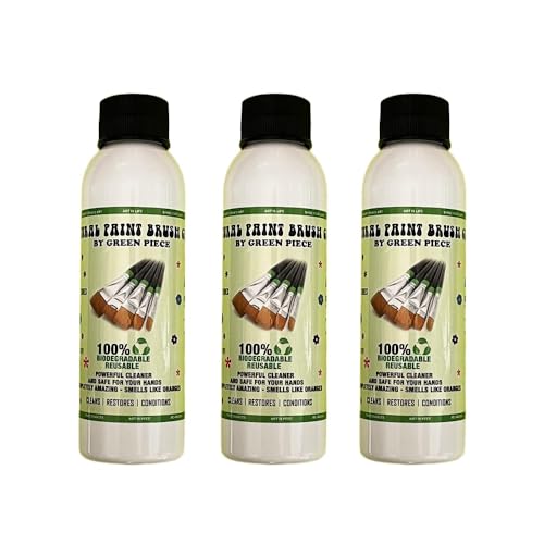Green Piece® Paint Brush Cleaner (Pack of 3 – 4 Oz Each, Travel Size) Made in USA - style: 4 Fl Oz (Pack of 3)