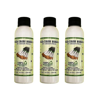 Green Piece® Paint Brush Cleaner (Pack of 3 – 4 Oz Each, Travel Size) Made in USA - style: 4 Fl Oz (Pack of 3)