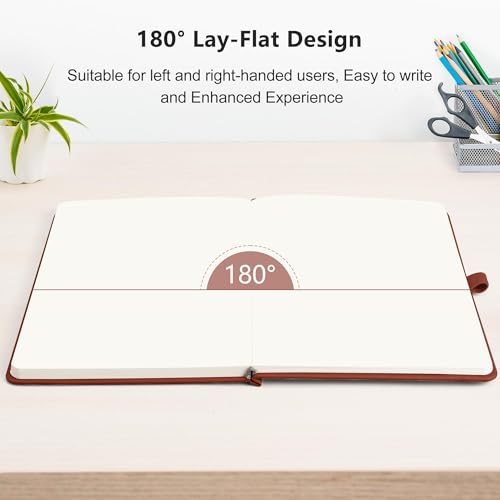 RETTACY Blank Journal Notebook, 192 Pages per Pack, A5 Size (5.7'' x 8.3'') - color: Black & Brown