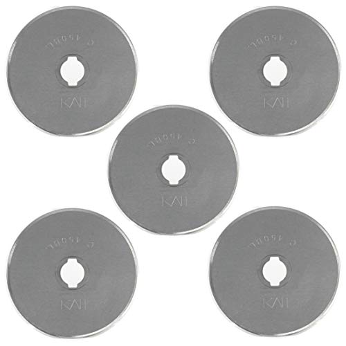 Dritz Omnigrid 45mm Rotary Blade Refill- 5 per Package, Silver - size: 45 mm, 5-Pack
