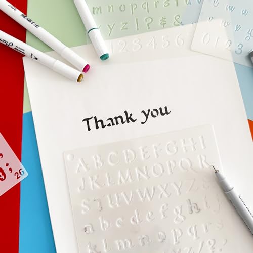 1/2 Inch Letter Stencils for Painting, 30 Pcs Reusable Small Alphabet Letters and Numbers Stencil for Bullet Journaling Crafts Projects