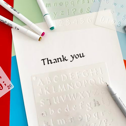 1/2 Inch Letter Stencils for Painting, 30 Pcs Reusable Small Alphabet Letters and Numbers Stencil for Bullet Journaling Crafts Projects