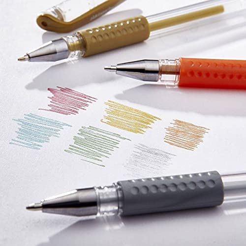 KINGART 400-20 Comfort Grip Gel Pens, Set of 20 Unique Metallic Colors - color: Metallic