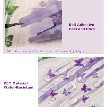 120 Pcs Abstract PET Stickers for Scrapbook Journaling - color: Abstract Color Washes