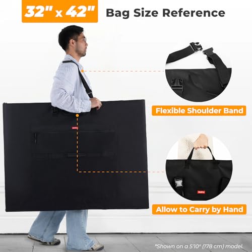 Nicpro Light Weight Art Portfolio Bag, 32x42” Waterproof Art Portfolio Case | with Shoulder & Handle Carry, for Artwork, Poster, Sketch Drawing, Canvas, Photography, Solar Panel Storage - size: 32 x 42 inches
