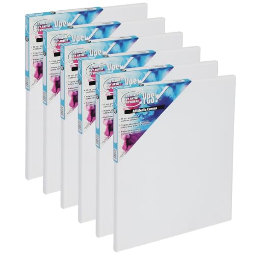 Yes! All Media Stretched Canvas for Painting, 12×12" Canvas 6 Pack, 3/4 in Deep, 11oz Weight, Triple-Primed Acid-Free, Accepts Acrylics, Oils, Watercolors & Inks, Fine Close-Weaved Smooth Cotton
