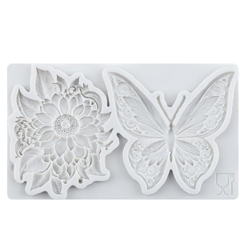 Butterfly Flower Polymer Clay Molds Butterfly Floral Silicone Mold - color: Style F