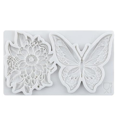 Butterfly Flower Polymer Clay Molds Butterfly Floral Silicone Mold - color: Style F