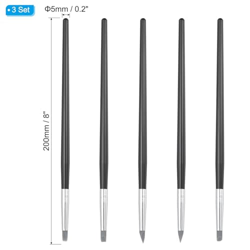 PATIKIL Silicone Clay Sculpting Tool, 15 Pcs Clay Shaping Tool Soft Rubber Modeling Dotting Tool for Pottery Clay Craft Painting Nail Rock, Black/Grey (5mm) - color: Black/Grey, size: 5mm