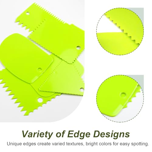 12-Piece Plastic Clay Scraper Set – Serrated Sculpture Knives & Scrapers for Soft Clay, Pottery & Craft Projects (Green/Orange)