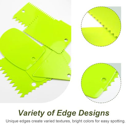 12-Piece Plastic Clay Scraper Set – Serrated Sculpture Knives & Scrapers for Soft Clay, Pottery & Craft Projects (Green/Orange)