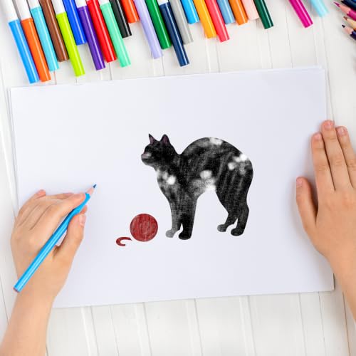 NAKLEO Painting Stencils for Kids, 8 Pcs Set 6x6” Cats Animal, Children Creative Drawing Templates Plastic and Reusable, DIY Decoration Arts and Crafts, Paper Wall Wood Fabric - color: Cats
