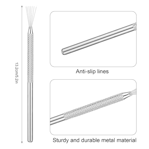 DIYOOHOMY 10 Pcs Clay Needle Tool Set, 7-Pin Polymer Clay Sculpting Tools for Pottery Scoring Texturing Carving, Feather Wire Texture Ceramic Modeling Detailing Nail Art DIY Craft Supplies - color: White-6