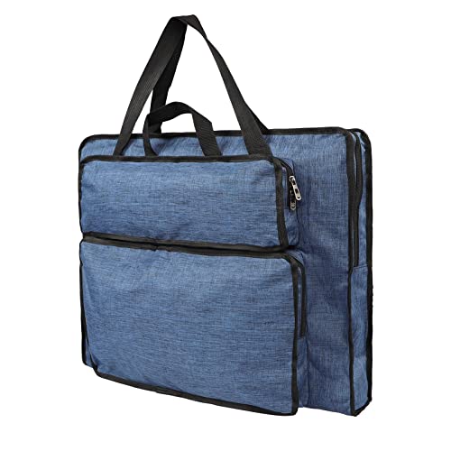 Students Water-Resistant Artist Portfolio Tote for Art Supplies Storage - 8K Drawing Board Carry Shoulder Bag, Sketch Pad Board Case - Durable Portfolio - color: #3，Blue